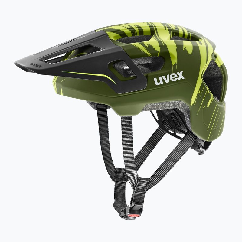 Detská cyklistická prilba UVEX React Fullface Jr dark olive matt 2