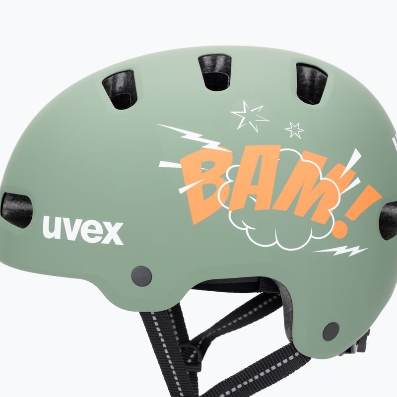Detská prilba UVEX Kid 4 Style bam moss green/papaya matt 7