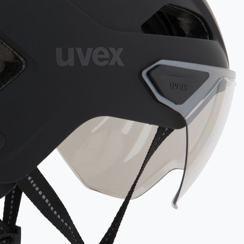 Cyklistická prilba UVEX Stride Visor black matt/lite mirror silver 8