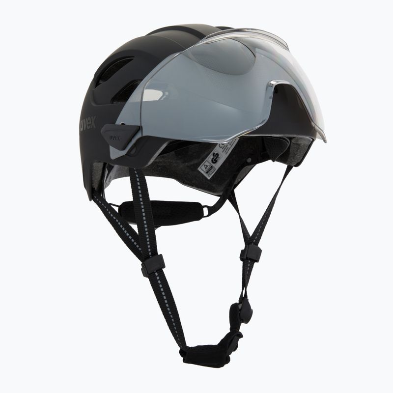 Cyklistická prilba UVEX Stride Visor black matt/lite mirror silver 9