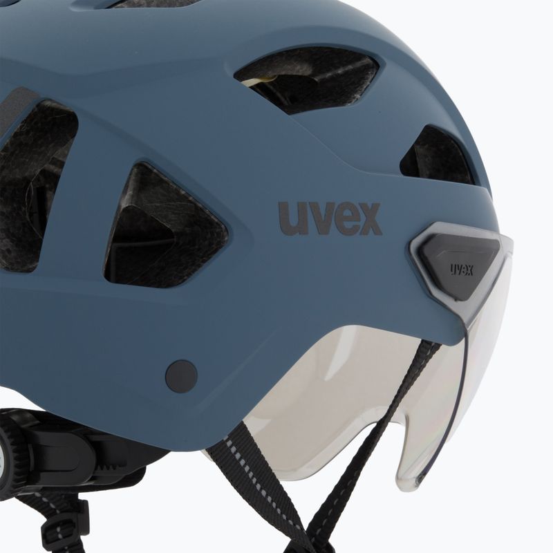 Cyklistická prilba UVEX Stride Visor stone blue matt/lite mirror silver 8