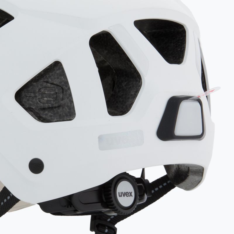 Cyklistická prilba UVEX Stride Visor white matt/lite mirror silver 7