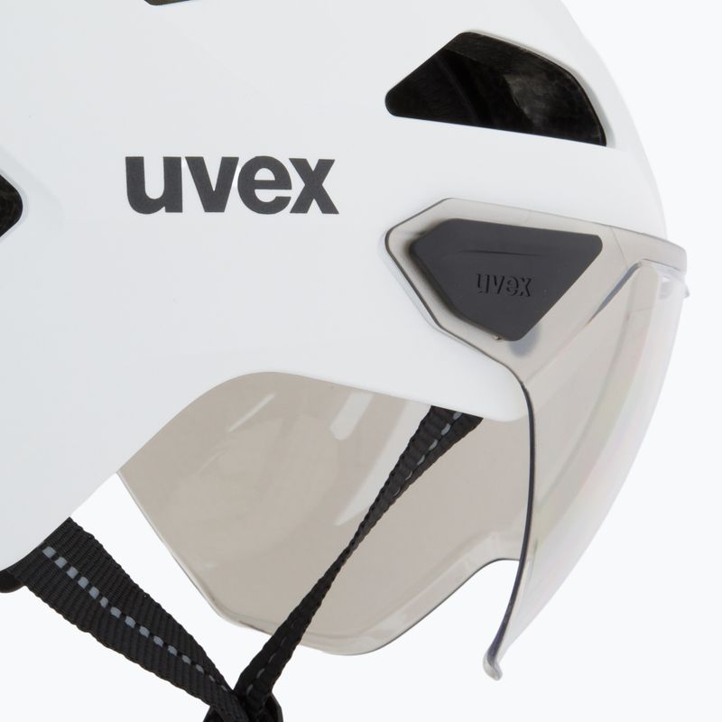 Cyklistická prilba UVEX Stride Visor white matt/lite mirror silver 8