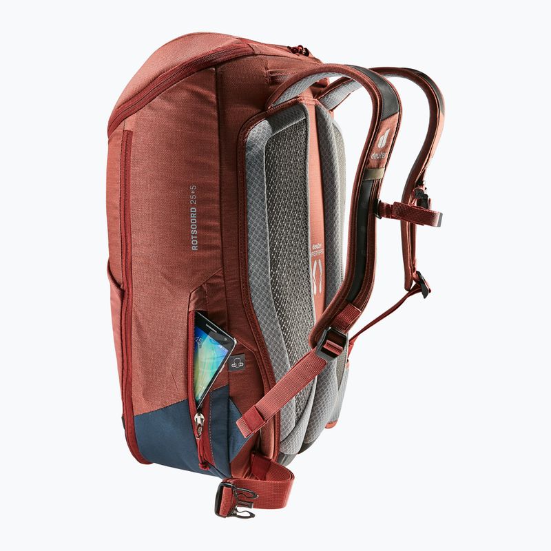 Cyklistický batoh deuter Rotsoord 25+5 l redwood/ink 10