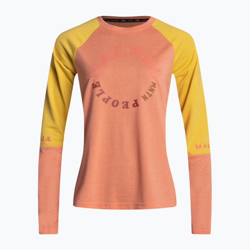 Dámsky cyklistický dres Maloja DiamondM LS oranžovo-žltý 35196