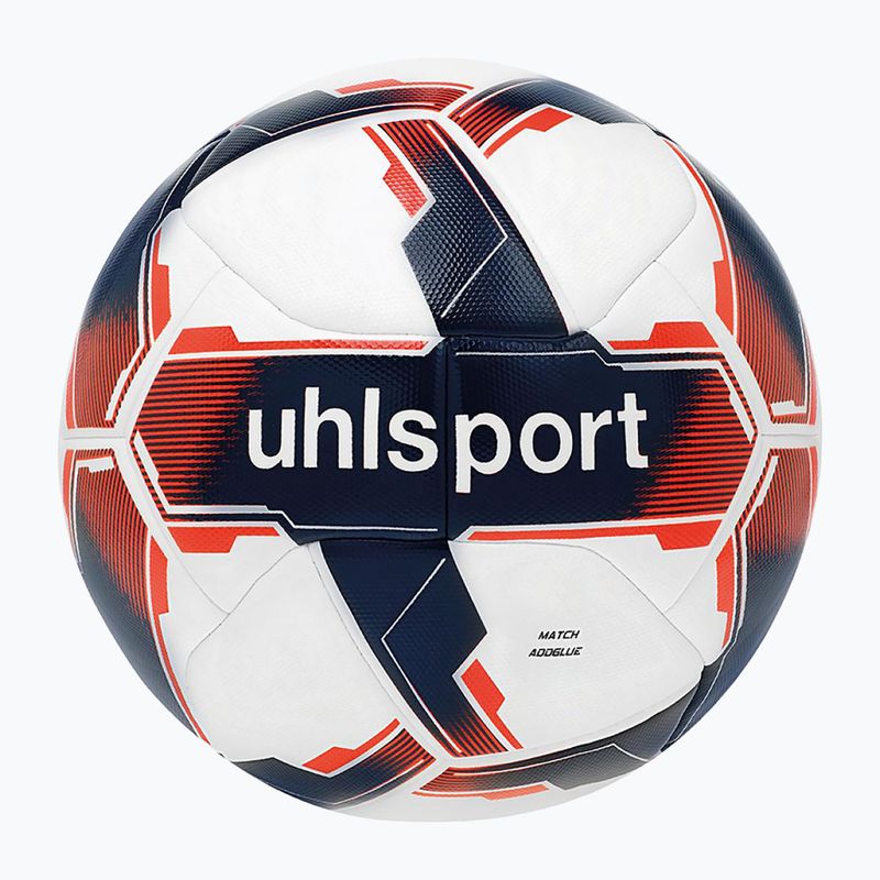 Futbalová lopta uhlsport Match Addglue white/navy/fluo red rozmiar 5 4