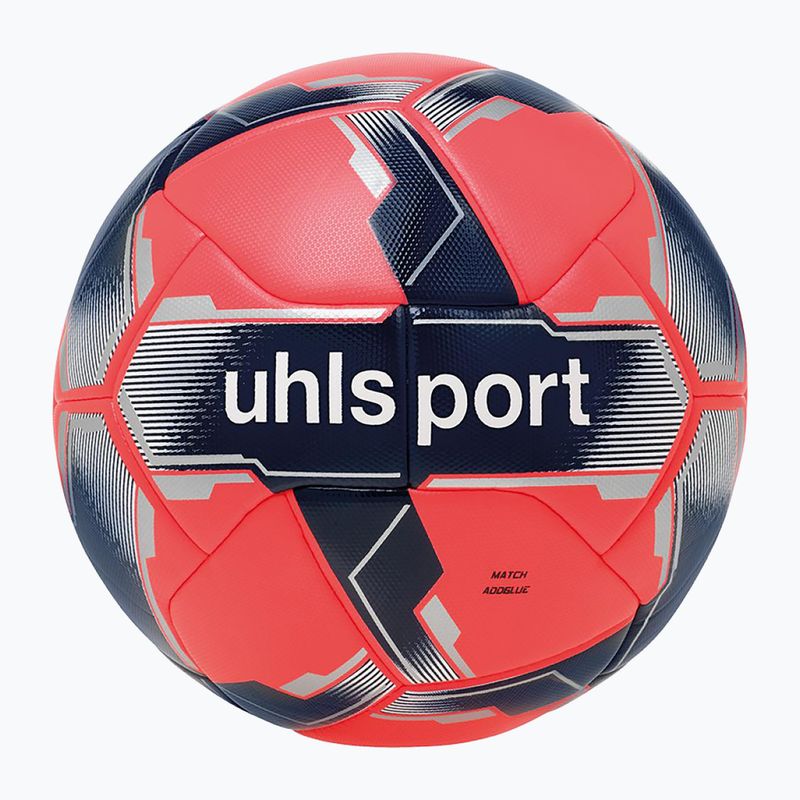 Futbalová lopta uhlsport Match Addglue fluo red/navy/silver rozmiar 5 4