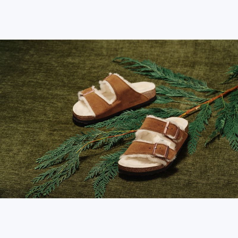 Šľapky BIRKENSTOCK Arizona Shearling SL Regular mink 8