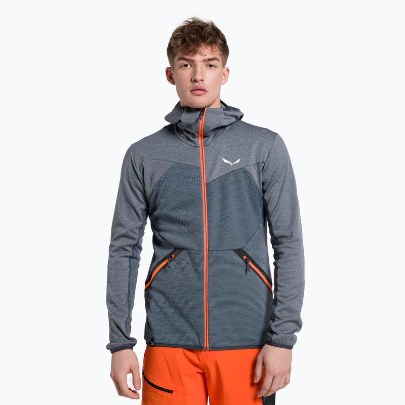 Pánska fleecová mikina Salewa Puez Melange PL FZ Hoody modrá 00-0000027386