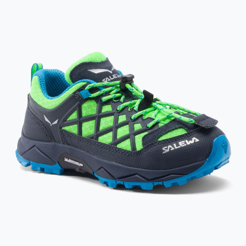 Salewa Wildfire detské trekové topánky modro-zelené 00-0000064007