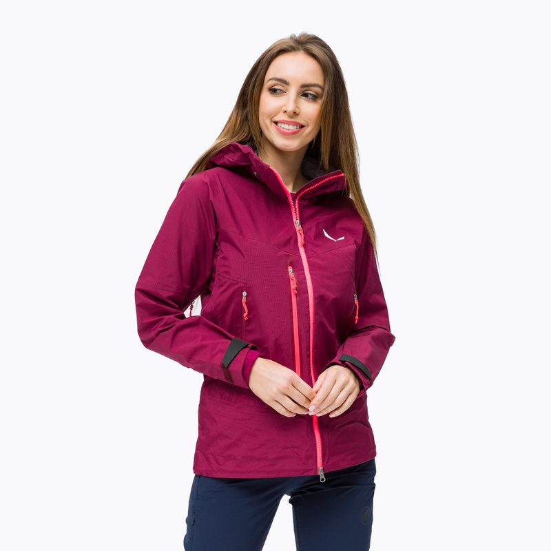 Salewa dámska bunda do dažďa Sella Responsive bordová 00-0000027879