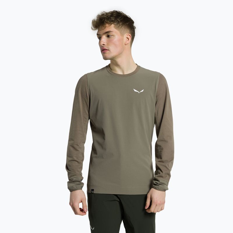 Salewa pánske trekingové tričko Lavaredo Hemp Print brown 00-0000028062