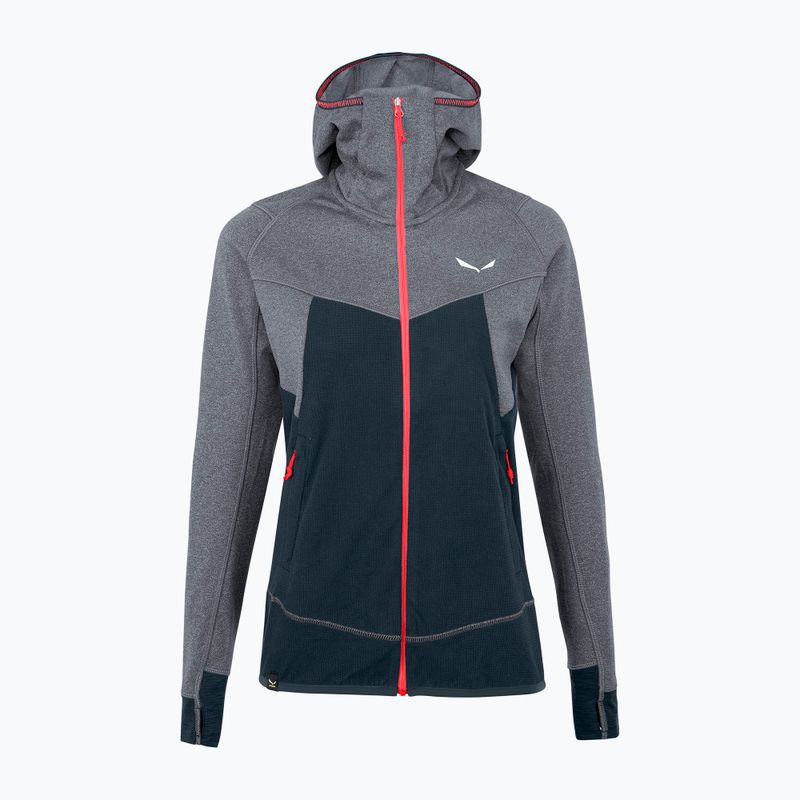 Salewa Puez Hybrid PL FZ Hoody dámska fleecová mikina šedo-zelená 00-0000027389