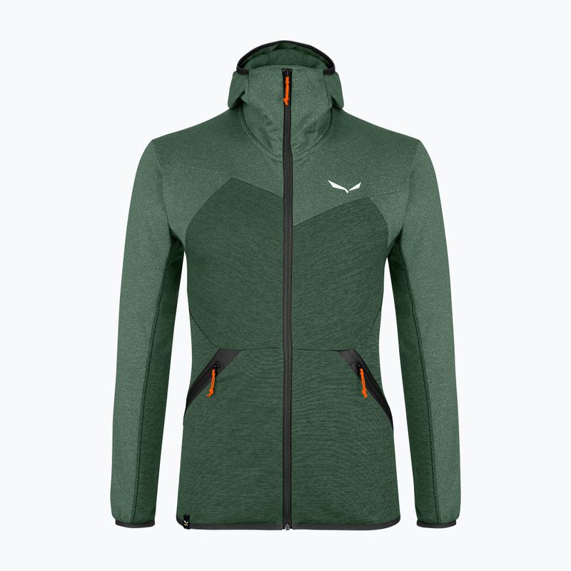 Pánska fleecová mikina Salewa Puez Melange PL FZ Hoody zelená 00-0000027386
