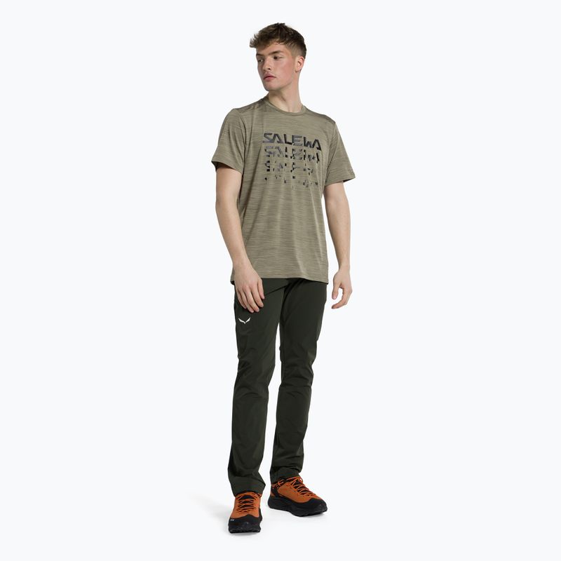 Salewa pánske trekové tričko Puez Hybrid 2 Dry brown 00-0000027397 2