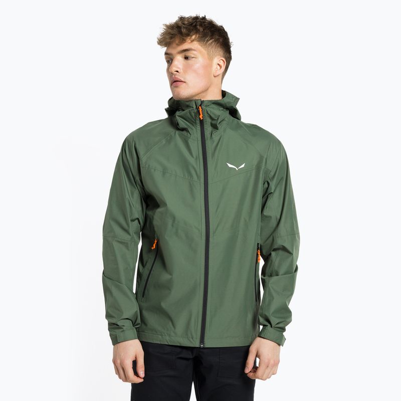 Salewa pánska bunda do dažďa Puez Aqua 3 PTX zelená 00-0000024545