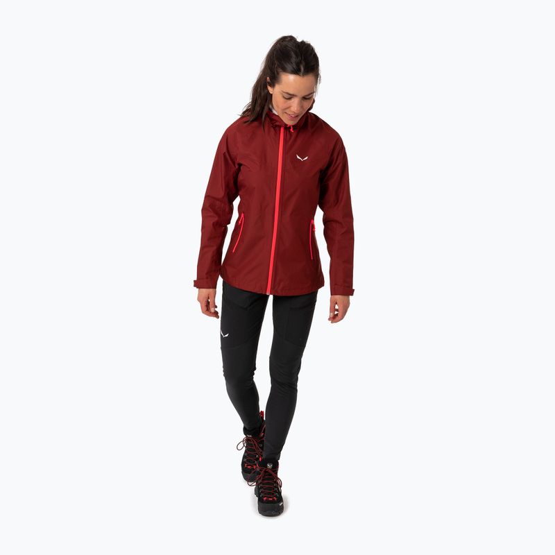 Salewa dámska bunda do dažďa Puez Aqua 3 PTX burgundy 00-0000024546