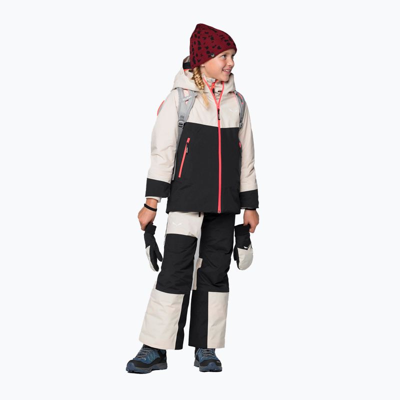 Salewa Sella Ptx/Twr detská lyžiarska bunda beige/black 00-0000028490