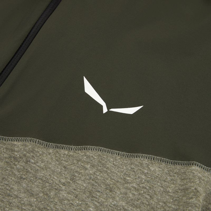 Pánska trekingová mikina Salewa Puez 2 Dry Hood FZ dark olive melange 3