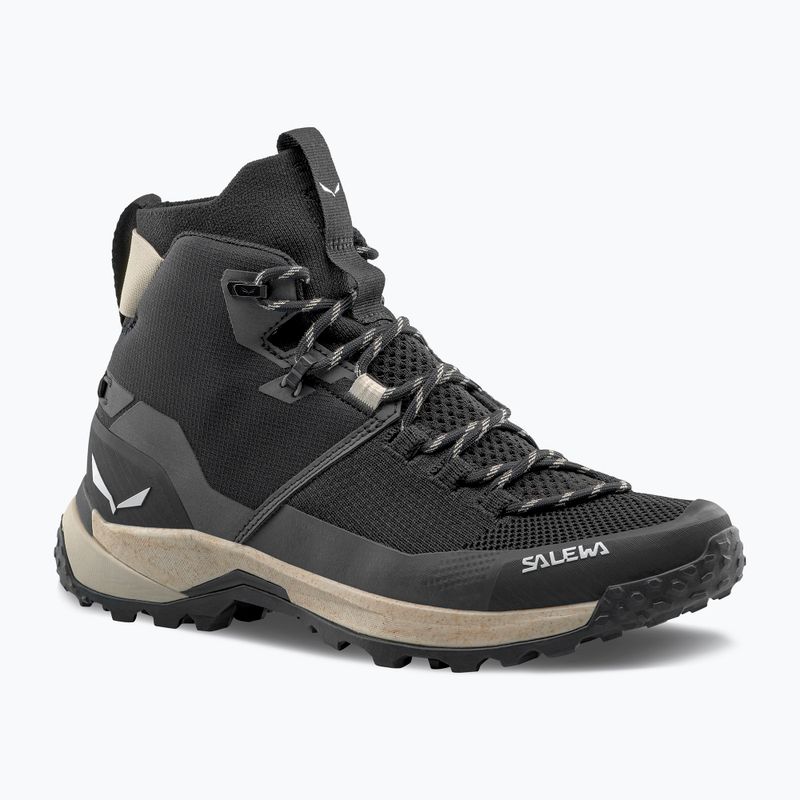 Dámske turistické topánky Salewa Puez Knit Mid Ptx black/black