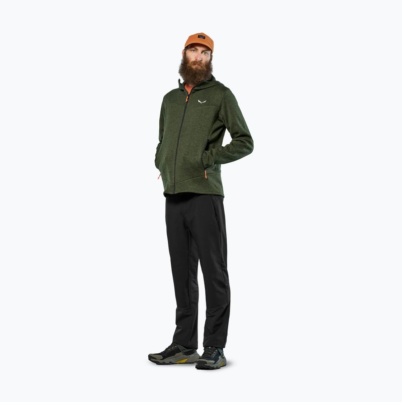 Pánska trekingová mikina Salewa Puez Rocca Polarlite Hood dark olive 2