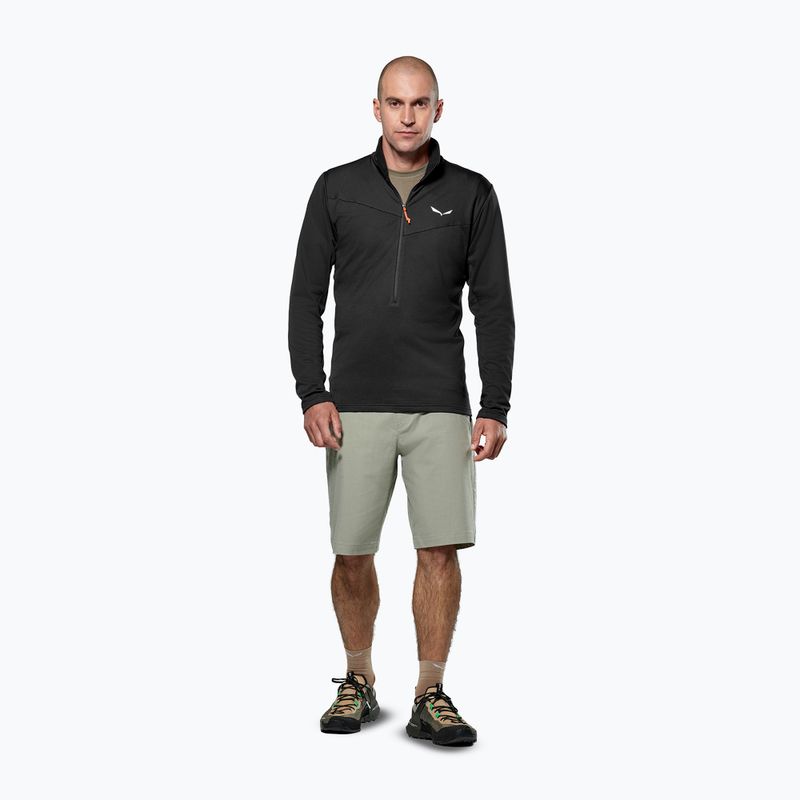 Pánska trekingová mikina Salewa Puez Cammio Polarlite Half Zip Black Out 2