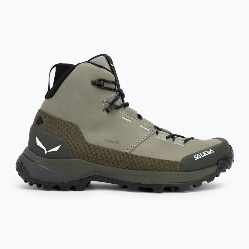 Pánske trekové topánky Salewa Puez Leather Mid Ptx shadow / dark olive 2