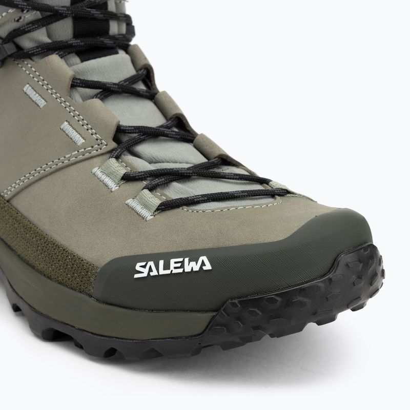 Pánske trekové topánky Salewa Puez Leather Mid Ptx shadow / dark olive 7
