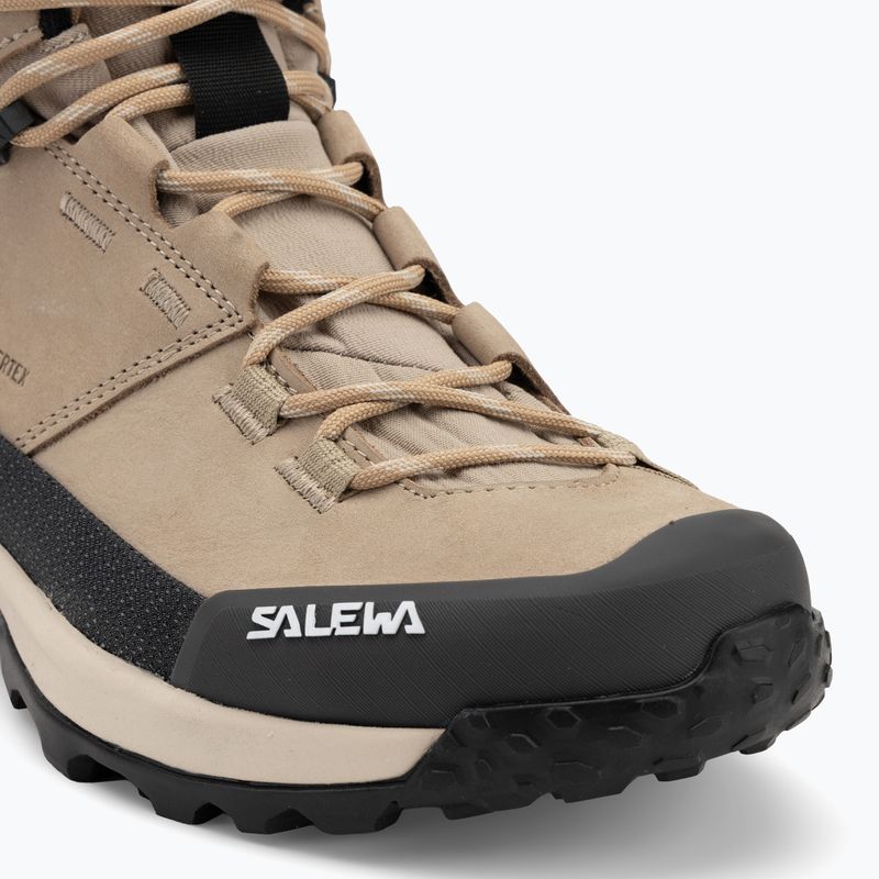 Dámske trekové topánky Salewa Puez Leather Mid Ptx quicksand/onyx 7