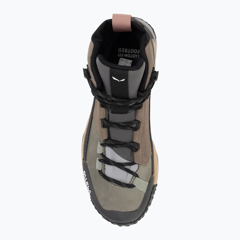 Dámske trekové topánky Salewa Puez Leather Mid Ptx bungee cord / onyx 5