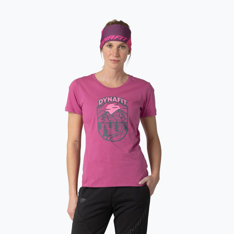Dámske tričko DYNAFIT Graphic Co magenta/horizon
