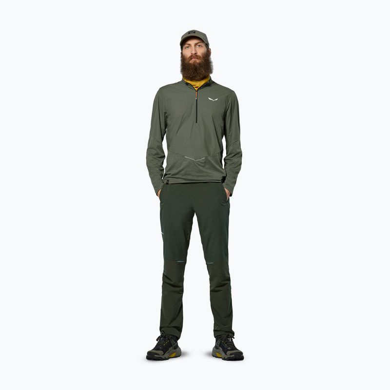 Pánske tričko longsleeve Salewa Pedroc Dry Wind Half Zip Tee faded green 2