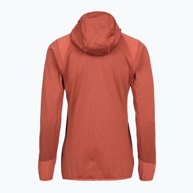 Dámska trekingová mikina Salewa Agner Hybrid PL/DST FZ Hoody etruscan red melange 2
