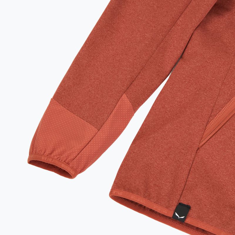 Dámska trekingová mikina Salewa Agner Hybrid PL/DST FZ Hoody etruscan red melange 4