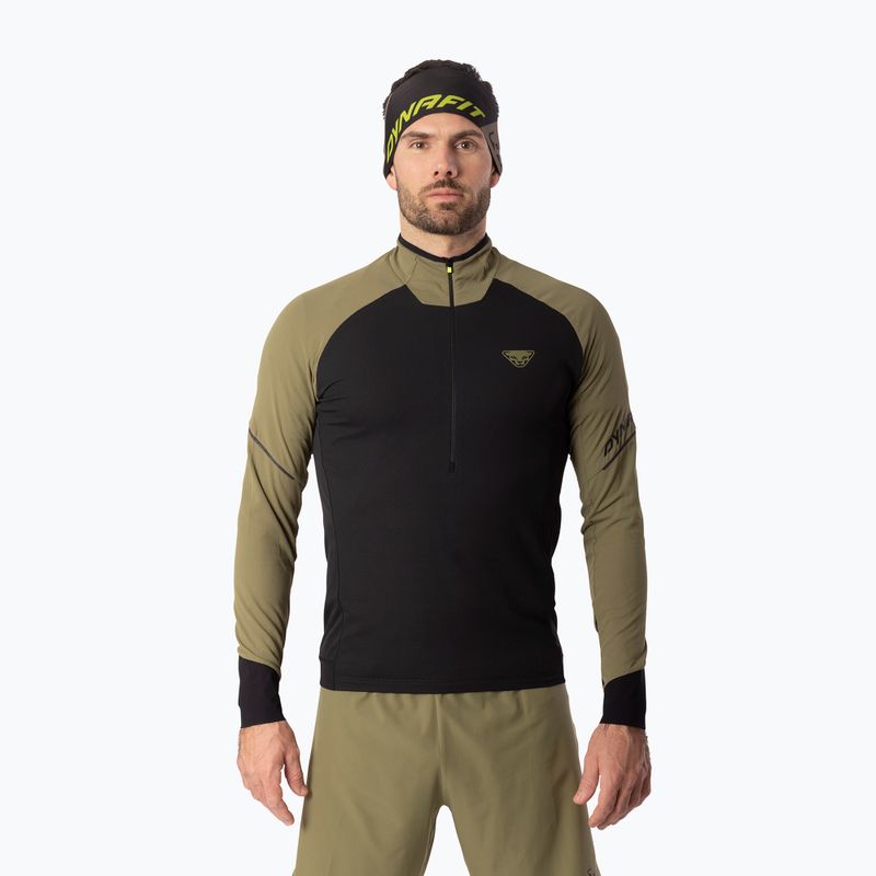 Pánska bežecká mikina Dynafit Alpine LS 1/2 Zip Tee military green/0910
