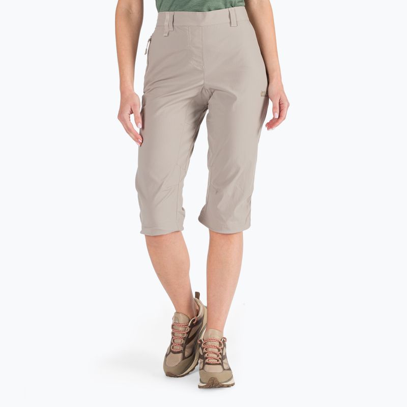 Jack Wolfskin dámske softshellové šortky Activate Light 3/4 beige 1503721_5041