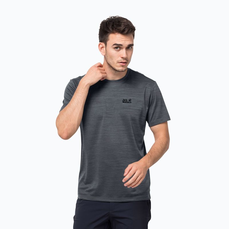 Jack Wolfskin pánske trekingové tričko Hydropore XT sivé 1806131_6116