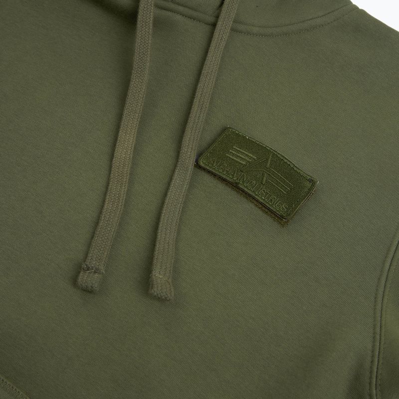 Pánska mikina Alpha Industries Red Stripe Hoodie dark green 3