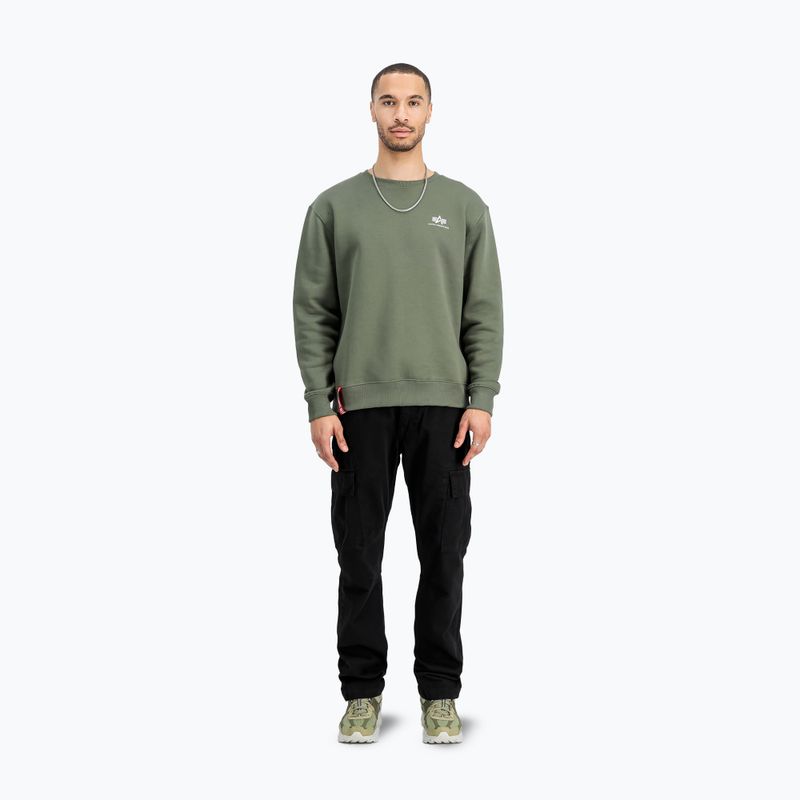 Pánska mikina Alpha Industries Basic Small Logo dark olive 2