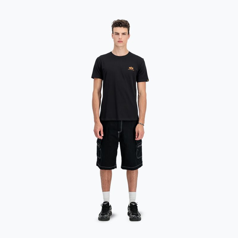Pánske tričko Alpha Industries Basic Small Logo black/neon orange 2