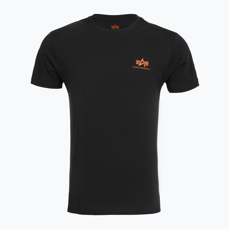 Pánske tričko Alpha Industries Basic Small Logo black/neon orange 5