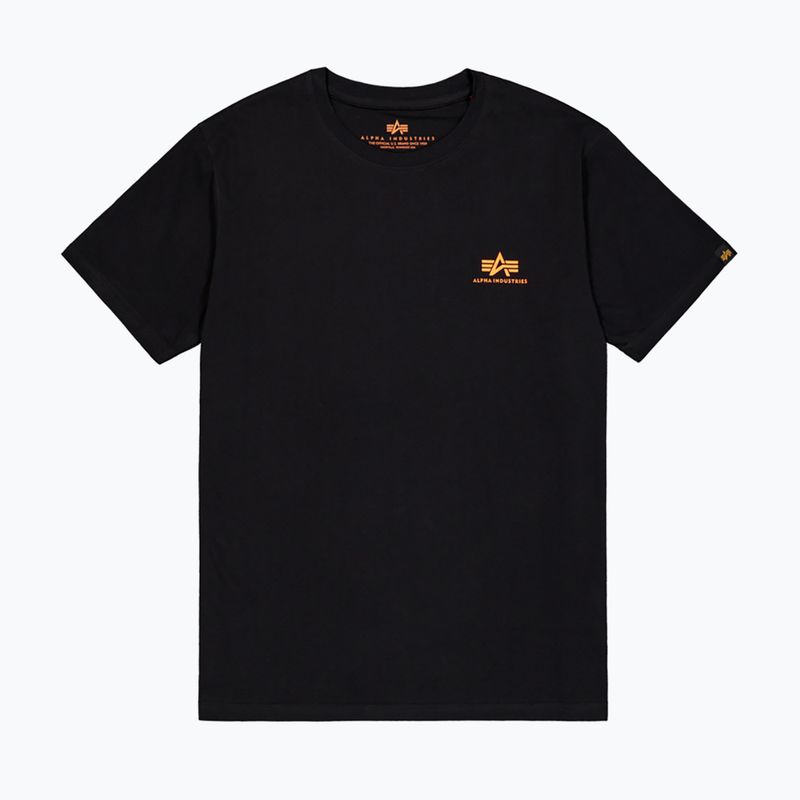 Pánske tričko Alpha Industries Basic Small Logo black/neon orange 5