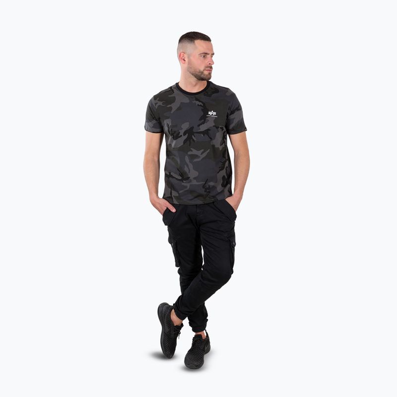 Pánske tričko Alpha Industries Basic Small Logo Camo Black 2
