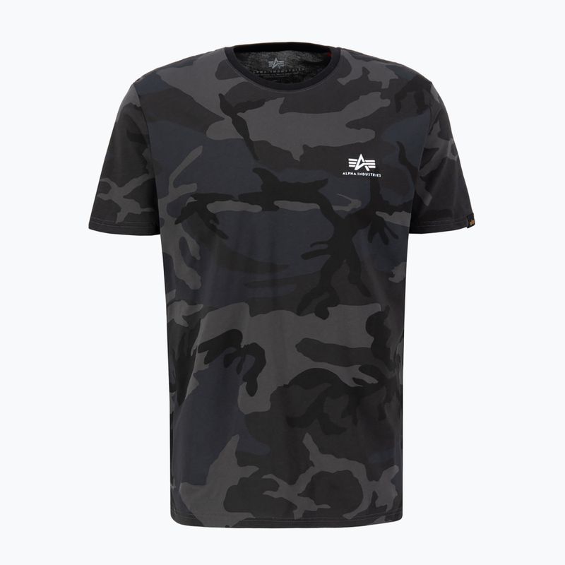 Pánske tričko Alpha Industries Basic Small Logo Camo Black 4