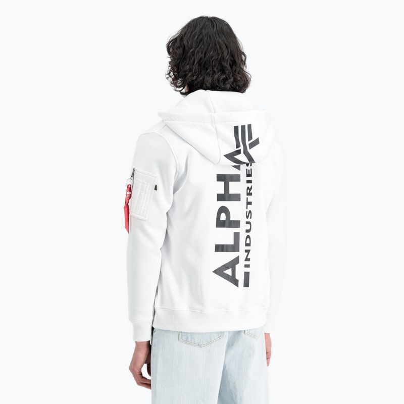 Alpha Industries pánska mikina Back Print Zip white 5