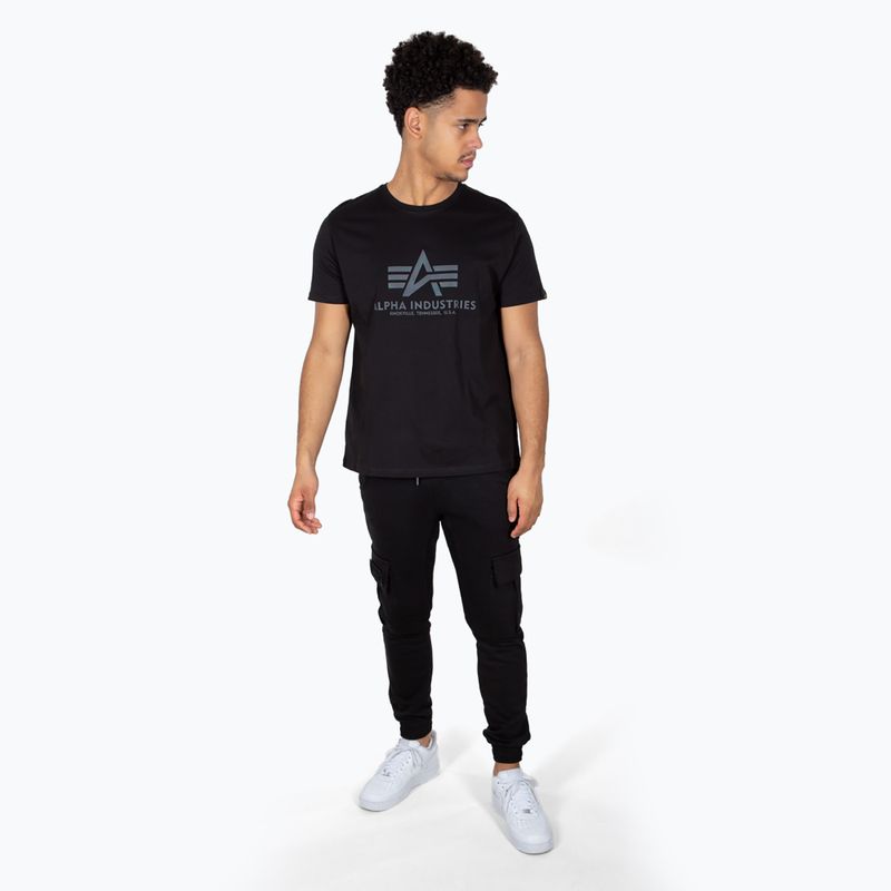 Alpha Industries Basic Rainbow Reflective tričko pánske čierne 2
