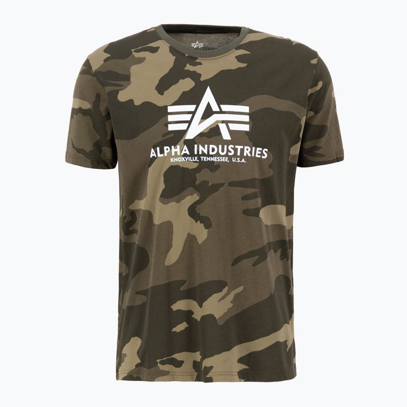 Alpha Industries pánske tričko Basic Camo olive camo
