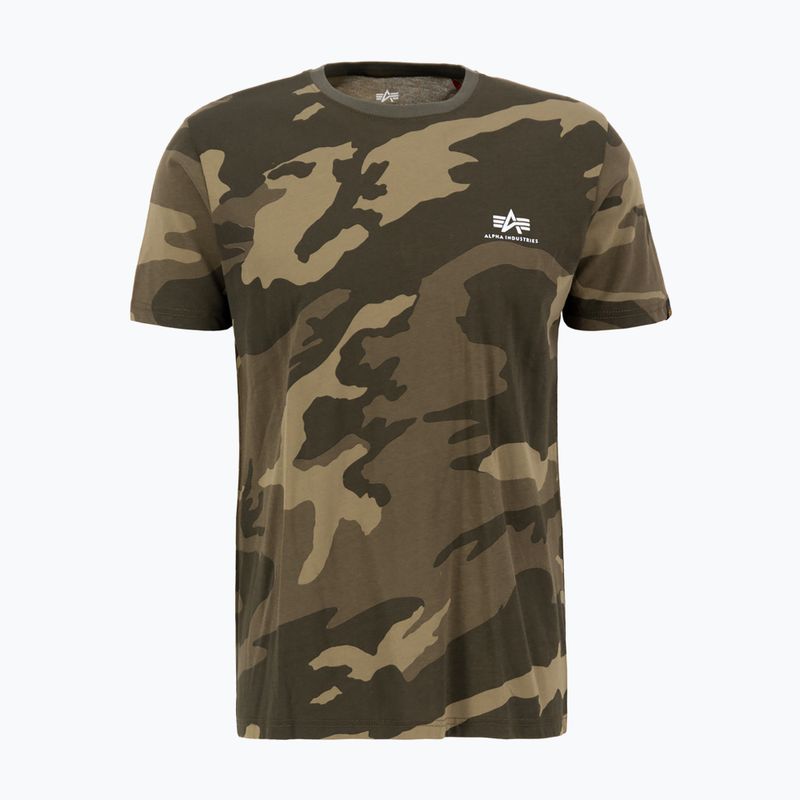 Pánske tričko Alpha Industries Basic Small Logo Camo olive 4