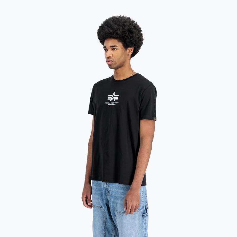 Pánske tričko Alpha Industries Basic Mid Logo čierne 4
