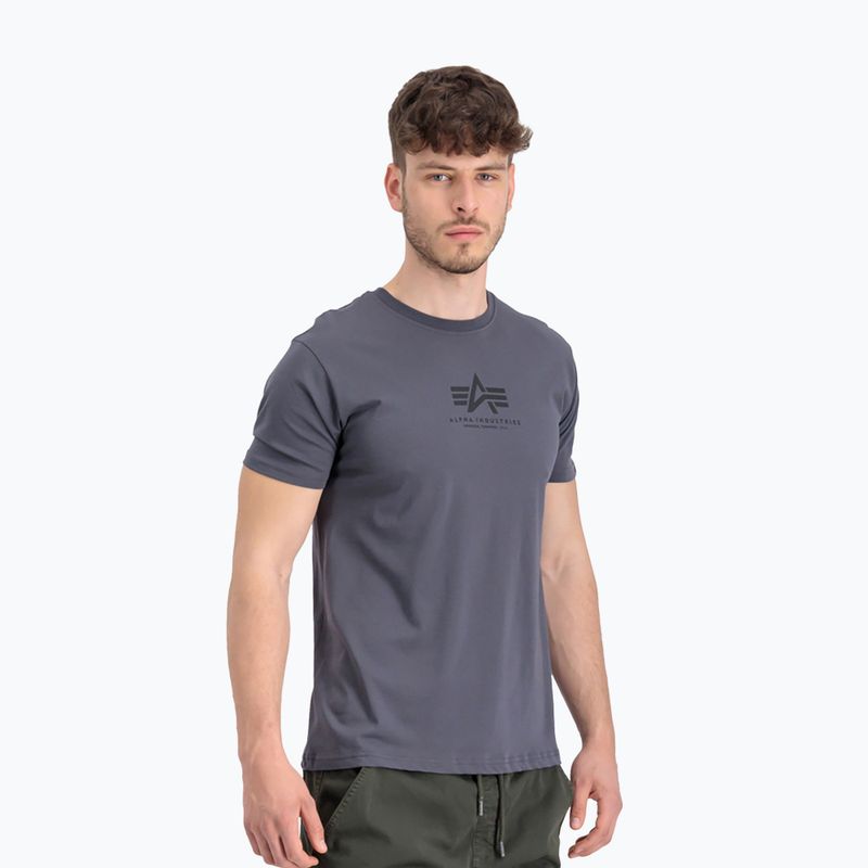 Alpha Industries pánske tričko Basic Mid Logo greyblack/black